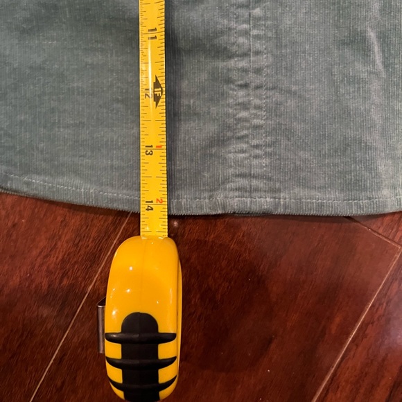 ⭐️ Forever 21 Womens Sm green/teal Cordoroy Mini Skirt with Stretch Waist & Tie - Picture 4 of 4